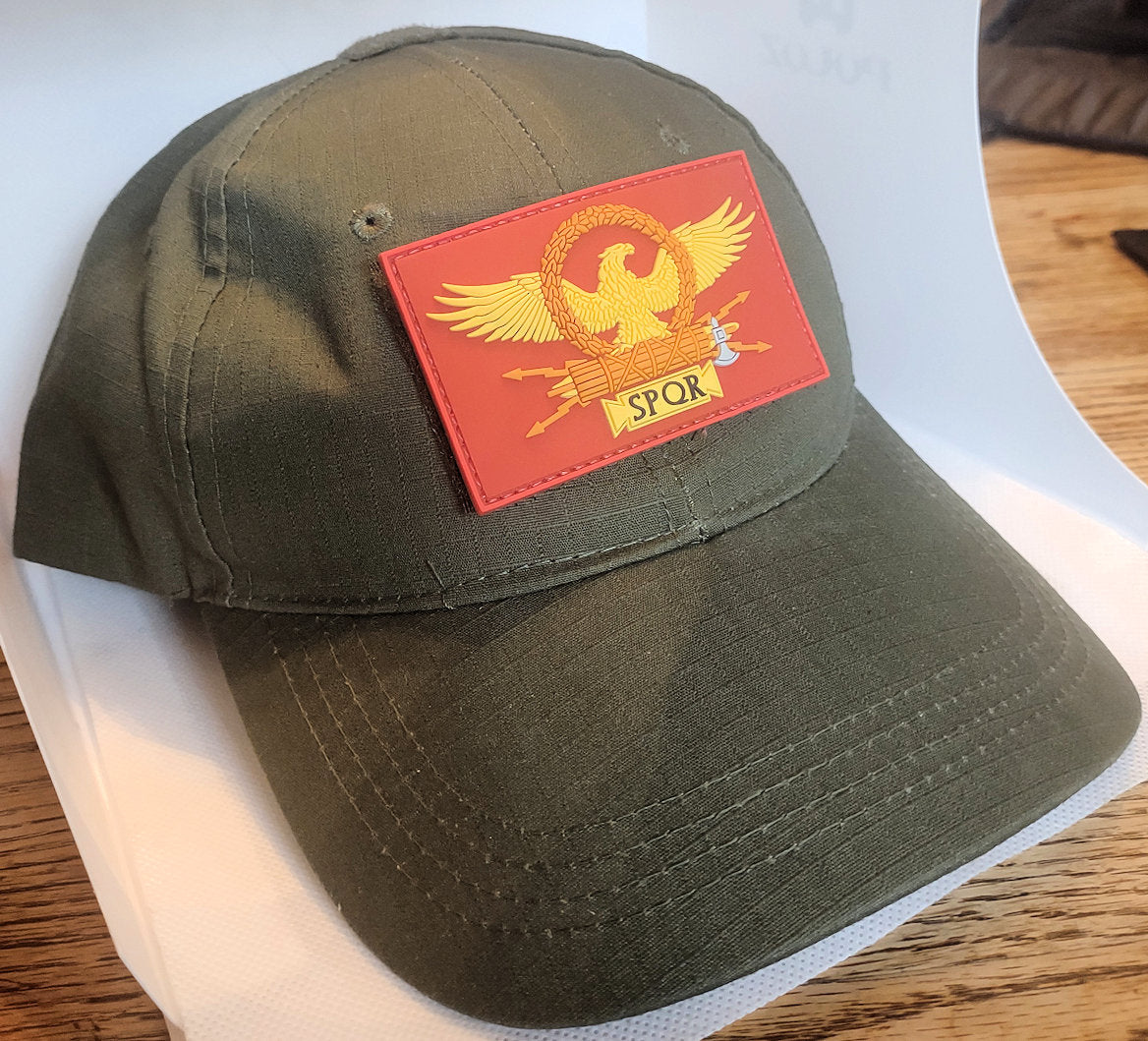 Hat - Roman Eagle & SPQR patch - Roman Senate and People.