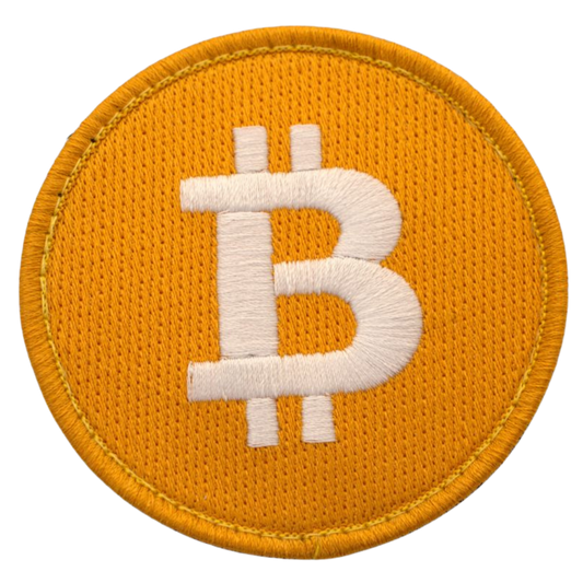 New! Embroidered Bitcoin/Crypto currency patch. ₿