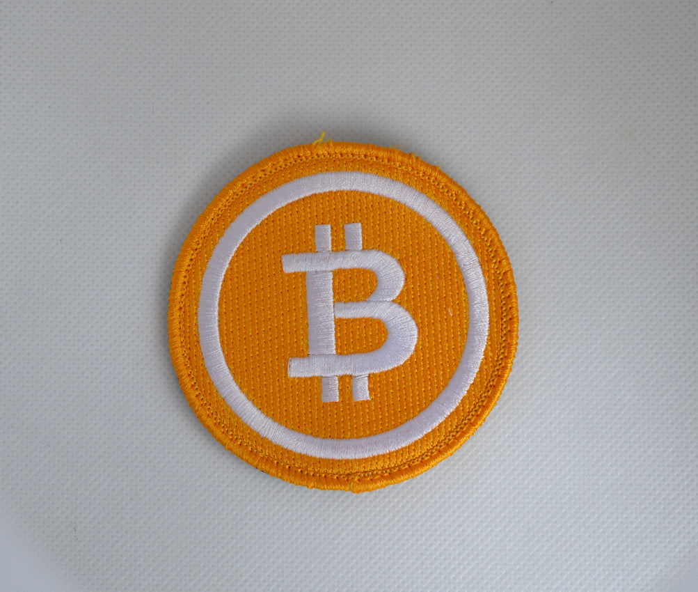New! Embroidered Bitcoin/Crypto currency patch. ₿