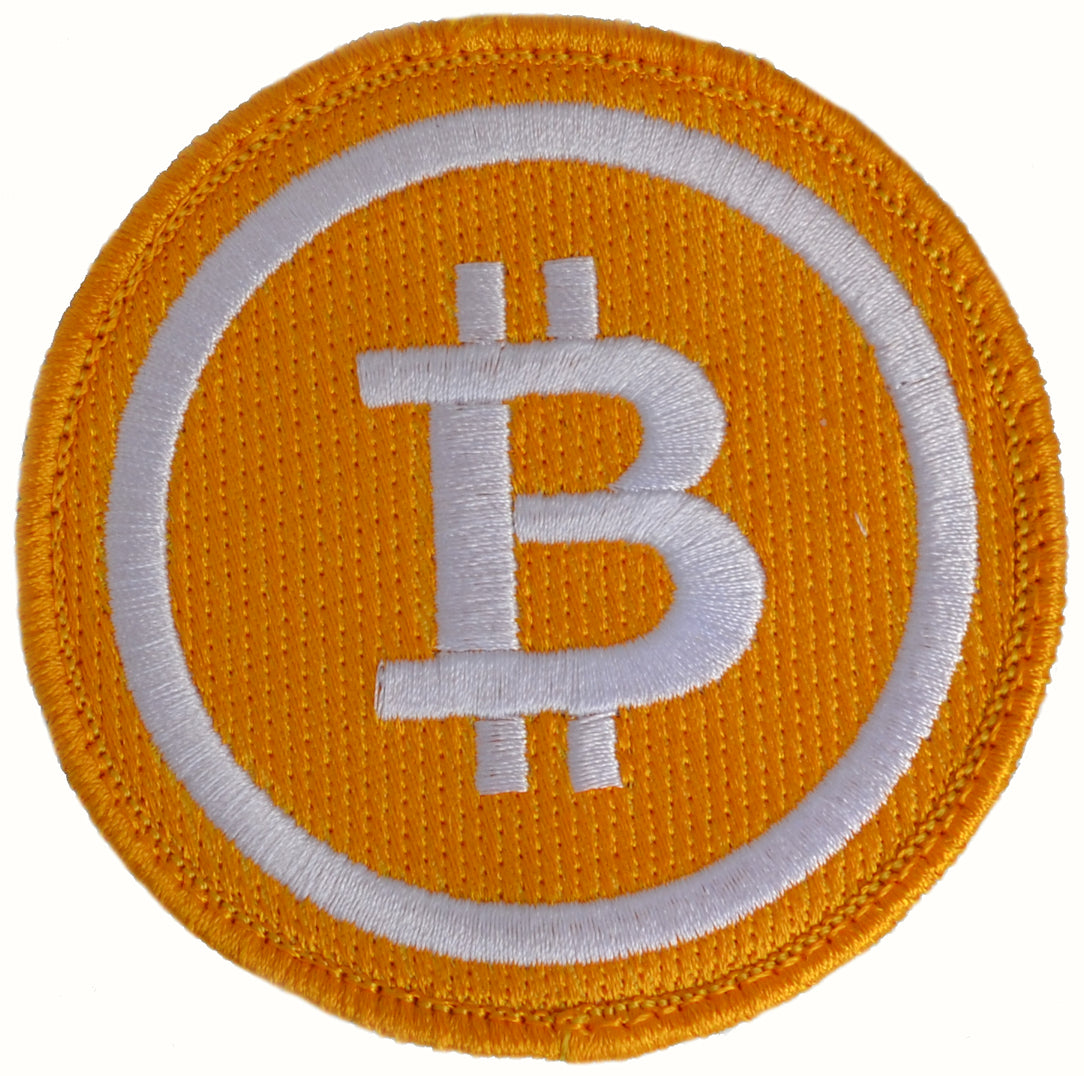 New! Embroidered Bitcoin/Crypto currency patch. ₿