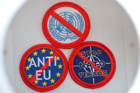Anti-Globalist Terror Patch Set (Anti-U.N., Anti-E.U., Anti-Nato)!