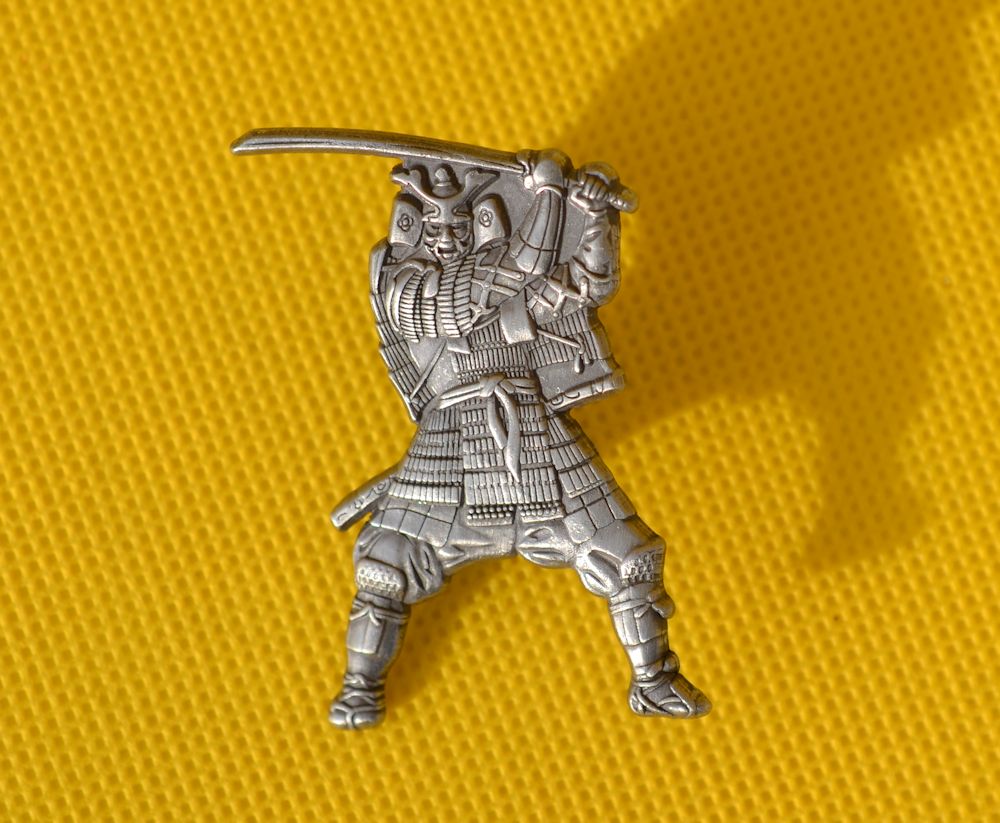 Japanese Samurai Warrior with Katana blade Pin